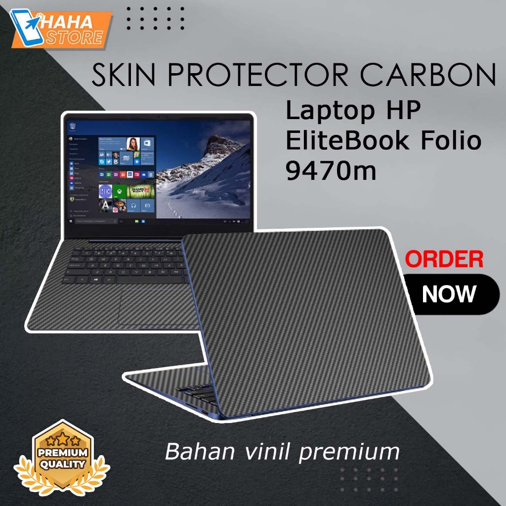 Skin Laptop HP EliteBook Folio 9470m Garskin Protective Cover Protector Palmrest Motif Carbon Stiker
