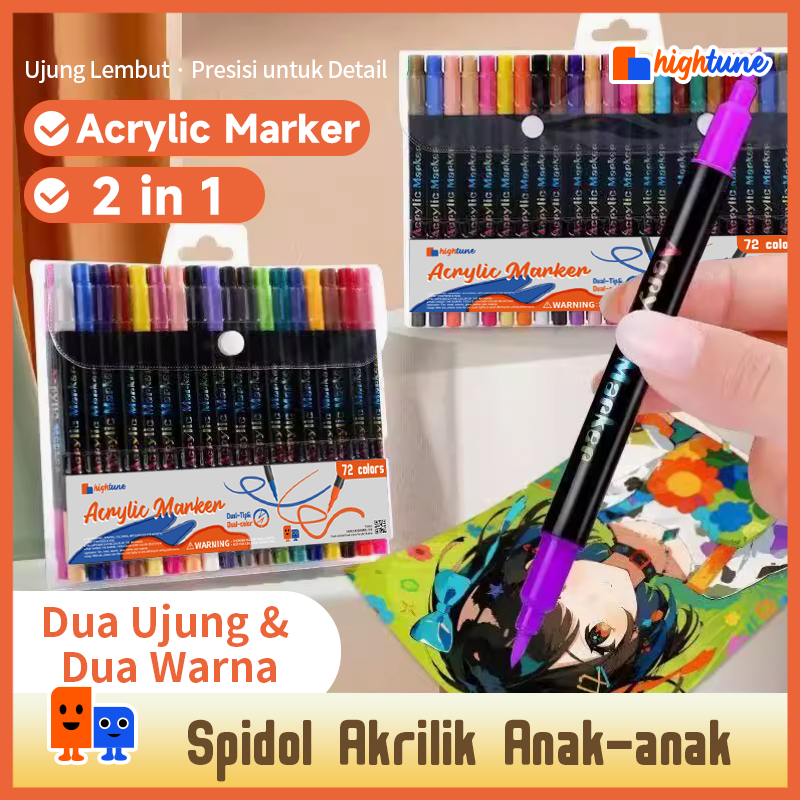 

Hightune Brush Pen Dual Tip 120 Warna P108 Anti Tembus Blendable Untuk Drawing Painting Art Projects