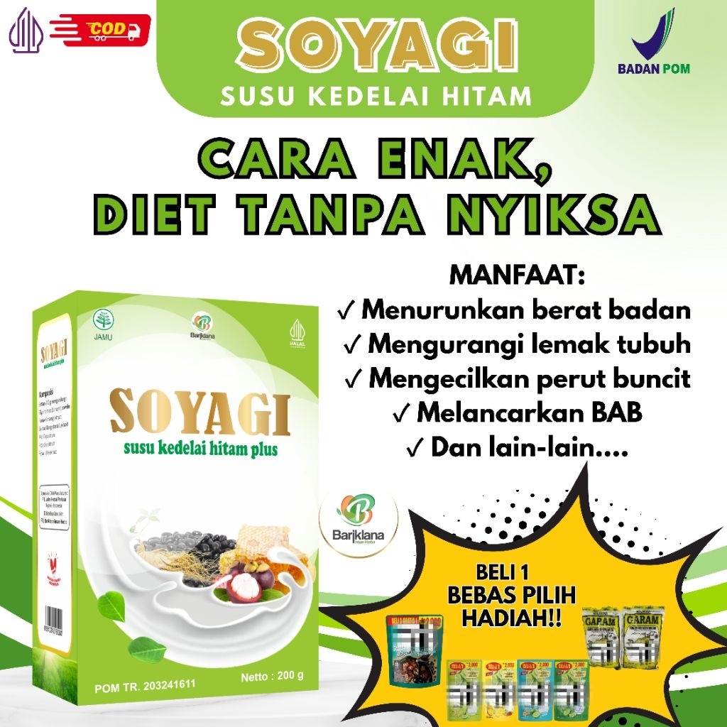 

[GARANSI & BISA COD][BELI 1 GRATIS HADIAH] SOYAGI susu kedelai hitam/susu diet herbal/susu penurun berat badan alami