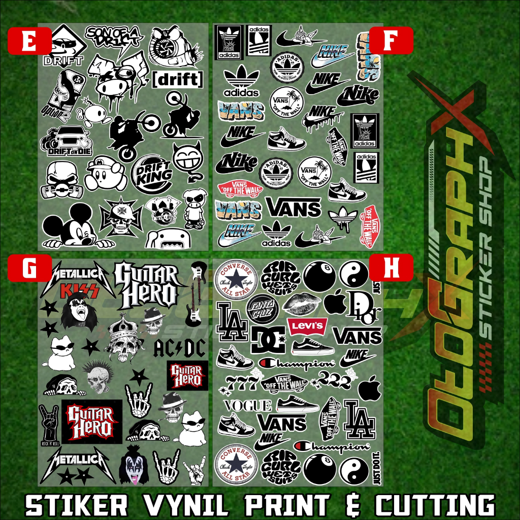 

Sticker Pack Rock Band & Brand Series Black & White | Aesthetic Vinyl Waterproof