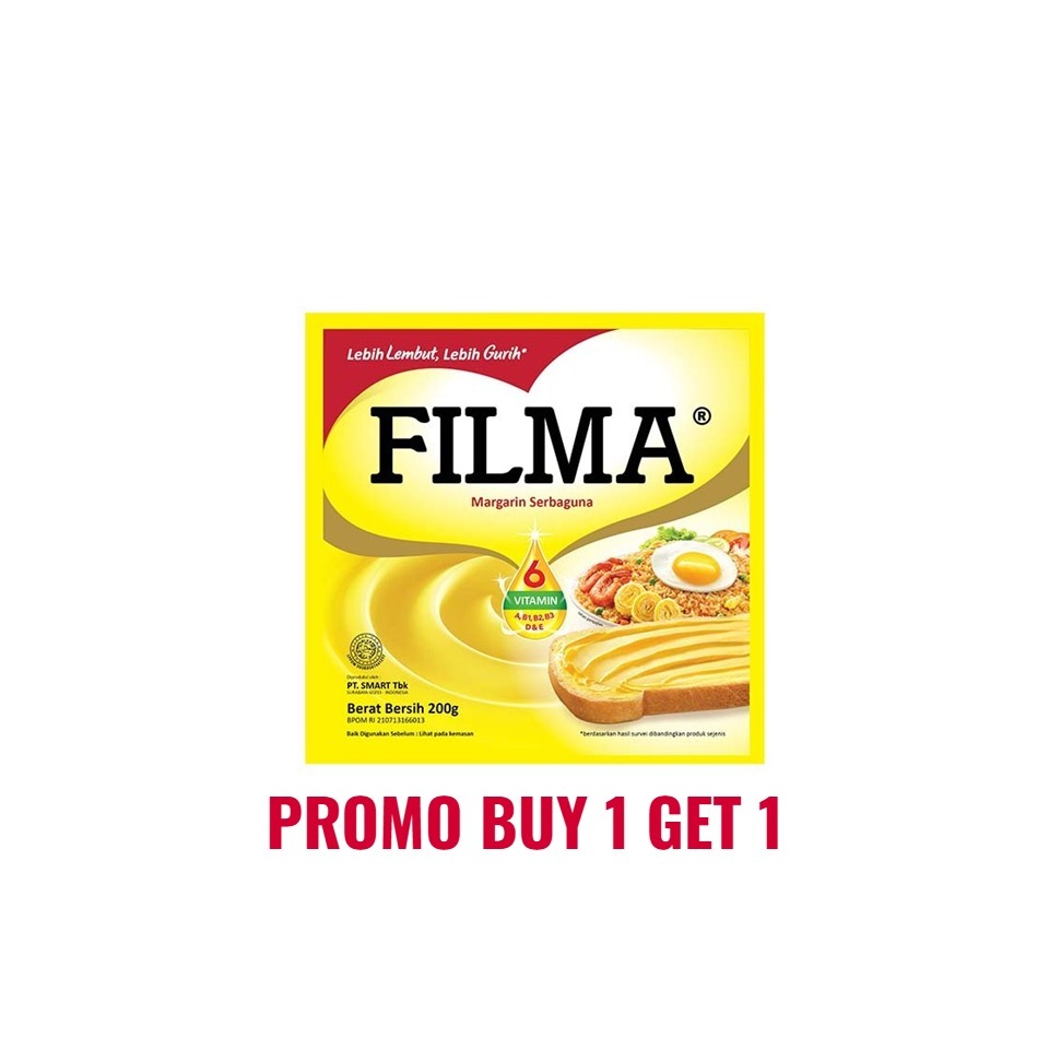

PROMO FILMA MARGARINE SERBAGUNA 200GR BUY 1 GET 1 FREE