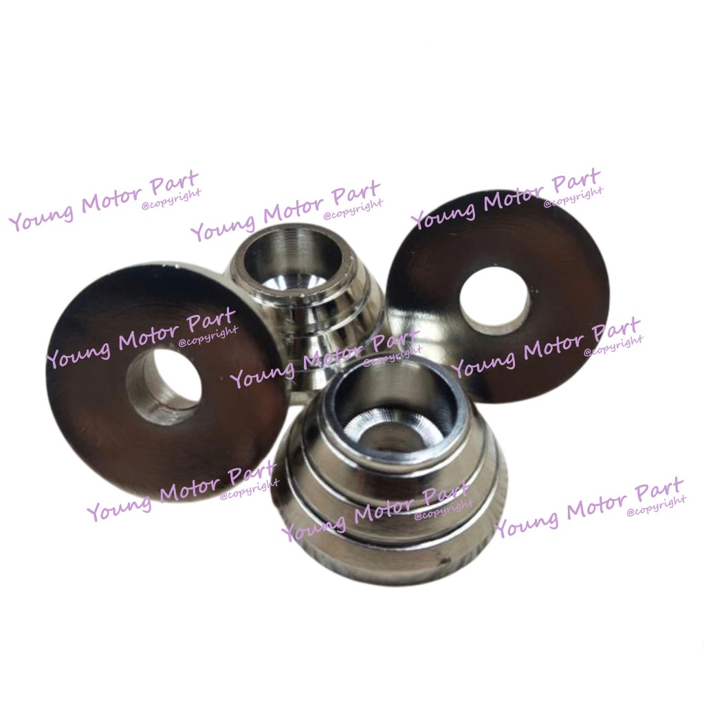 Monel pemanis tutup komstir shock depan Yamaha Rx King warna crome