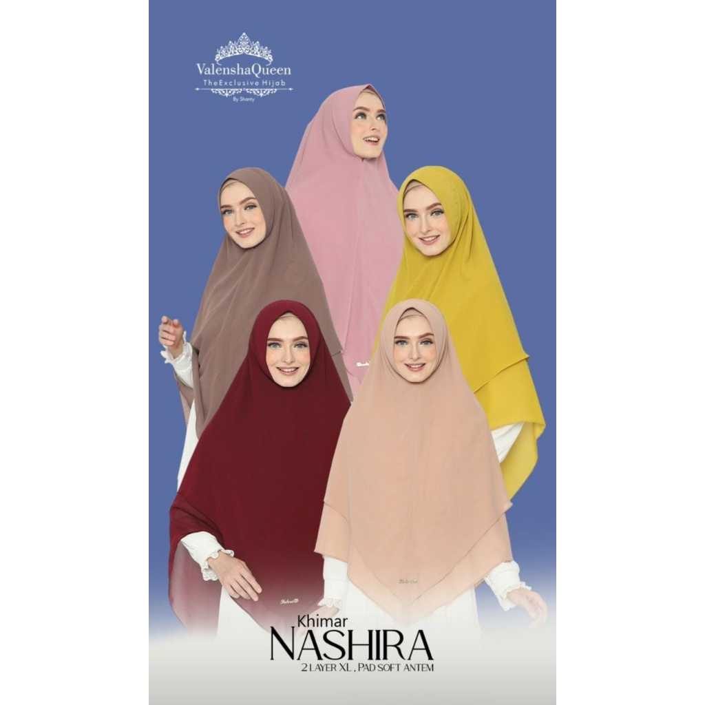 KHIMAR NASHIRA KHIMAR JUMBO 2LAYER KHIMAR CERUTY SYARI VALENSHAQUEEN Valensha queen grosirjilbab.
