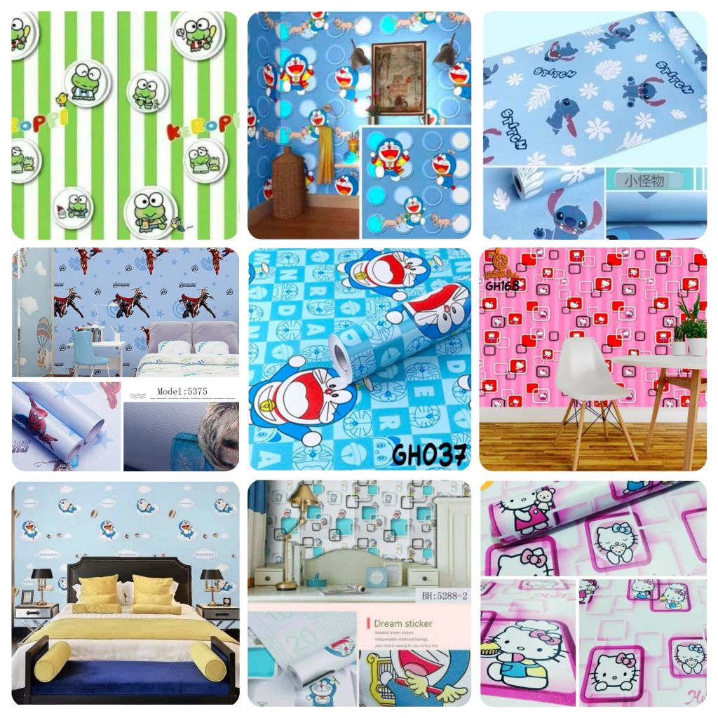 Wallpaper dinding Helo Kity Keropi / wallsticker doraemon hello kitty TERBAIK TERMURAH Mj store maka