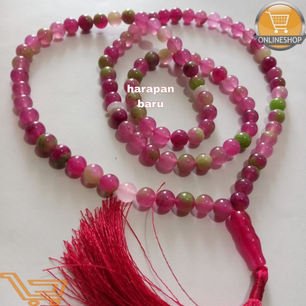 TASBIH BATU RUBY TANZANIA 10 MM 99 BUTIR