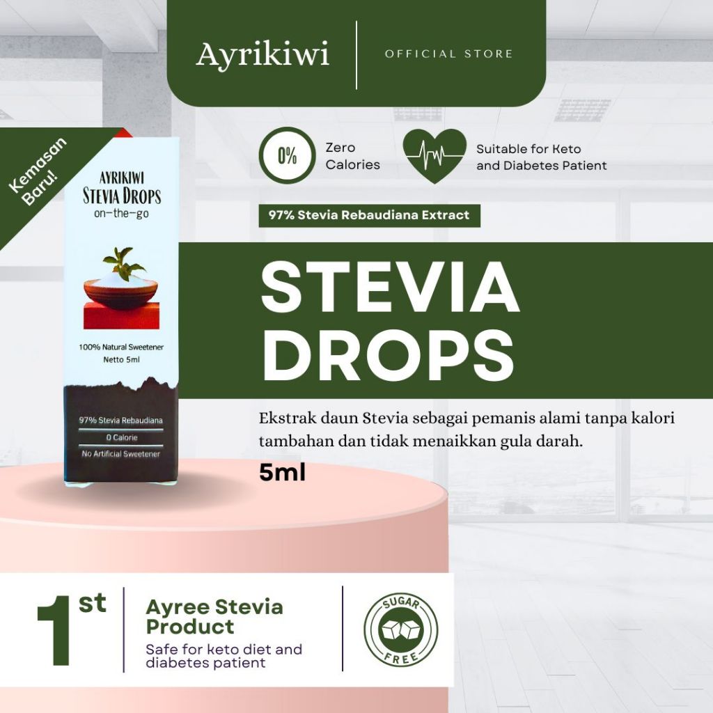 

Ayrikiwi Stevia Drops - Stevia Natural Sweetener 5mL