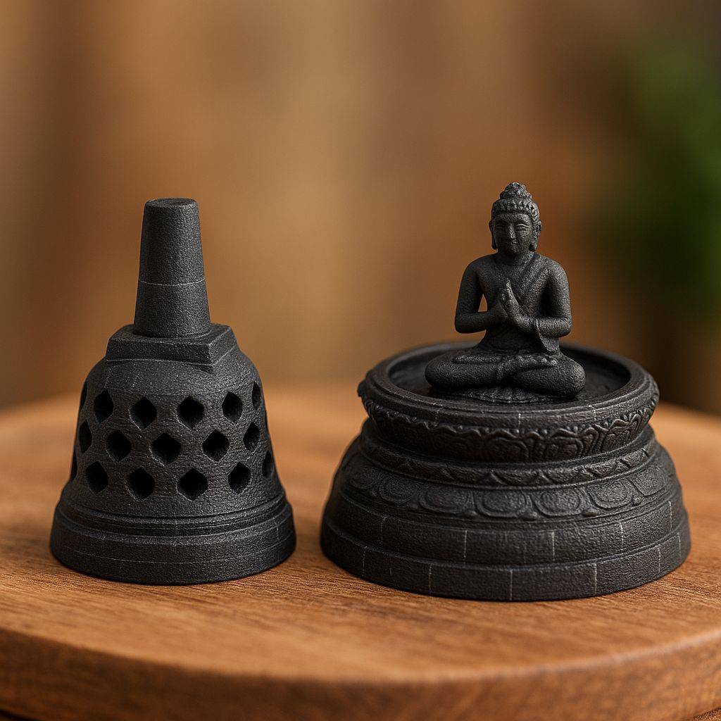 Miniatur Stupa Candi Borobudur Batu Hitam – Ketenangan dalam Genggaman