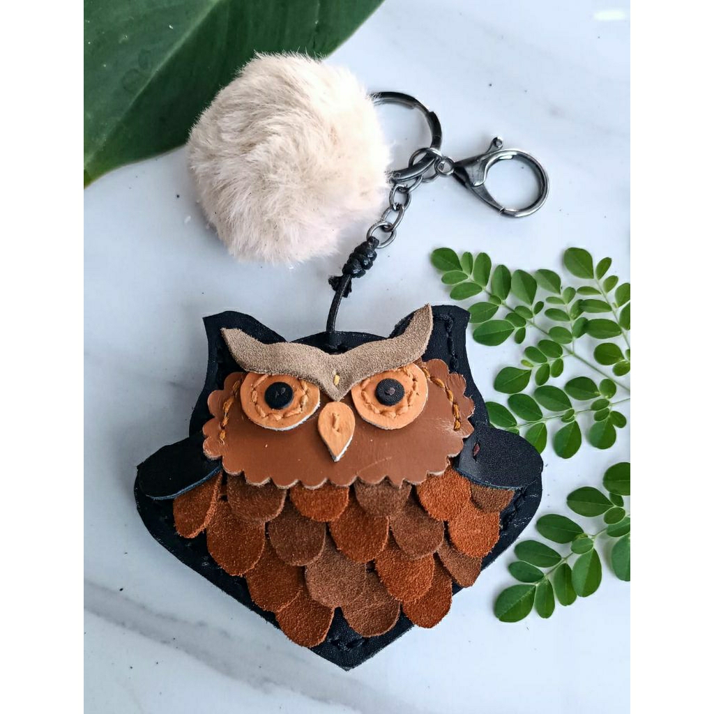 [PAPARILLO] Leather Bag Charm Owl /Gantungan Tas Kulit/Gantungan Tas Kulit Asli/Handmade Bag Charm
