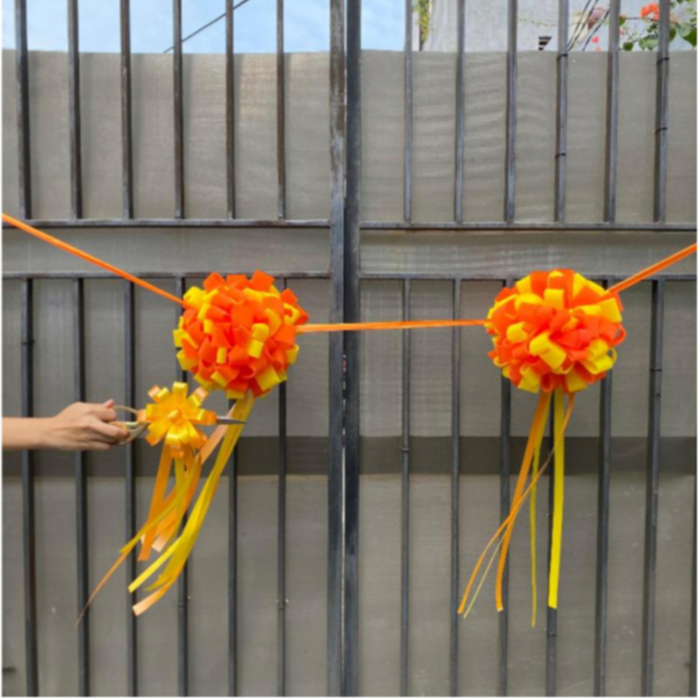 

Pita peresmian gunting pita opening pita satin Tille merah set gunting pita grand opening set