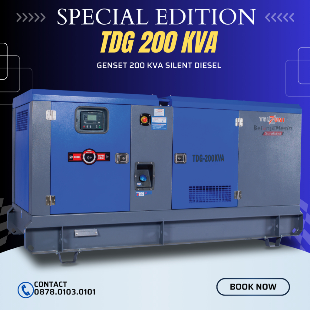 Genset 200 KVA Silent Diesel 3 Phase Tsuzumi TDG 200 KVA Japan Technology