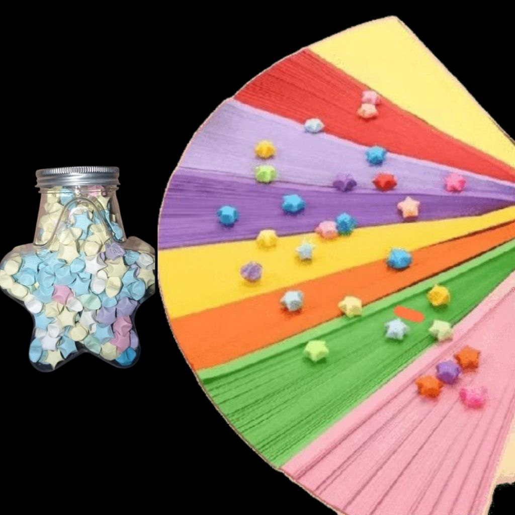 

LBS - Lucky Star / Kertas Origami Lipat Bintang 1 Pack 540 Lembar Pcs