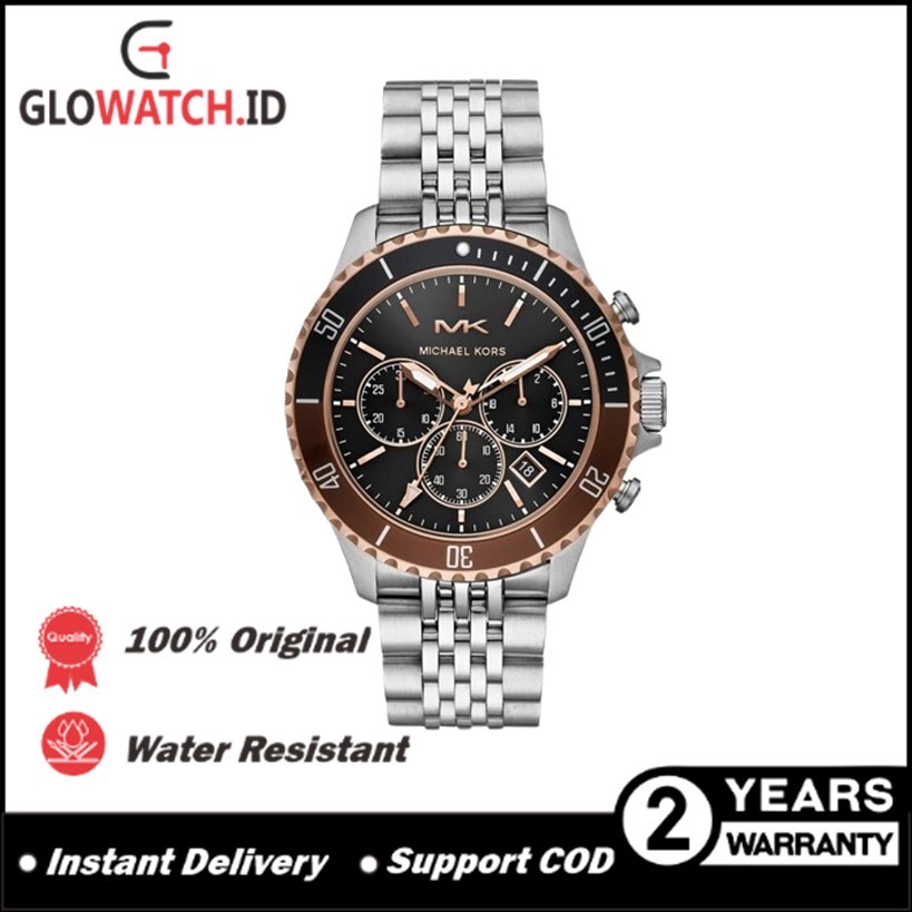 [Promo] Jam Tangan Pria MK MK-8725 MK-8749 Bayville Chronograph Stainless Steel Strap (Garansi 2 tah