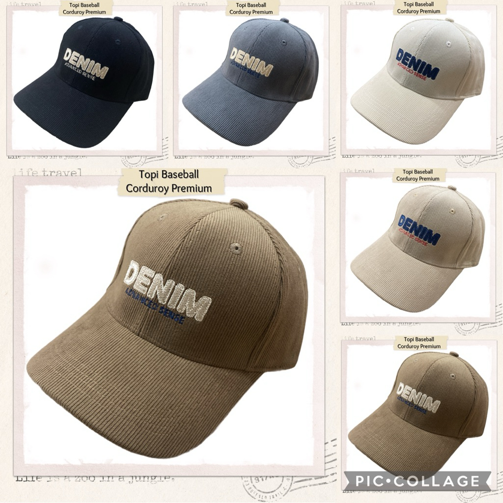 Topi Baseball Dewasa Premium Corduroy DENIM