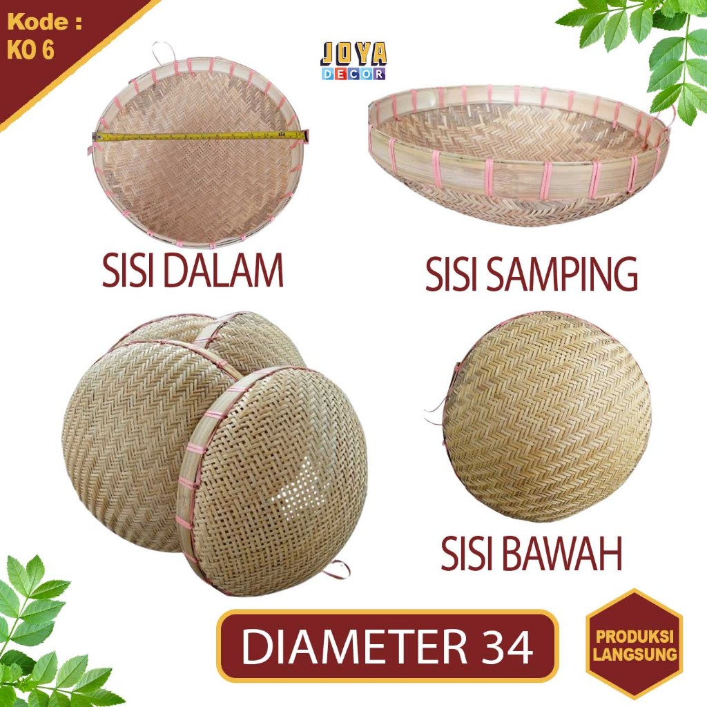 KALO BESEK BAMBU BESAR TRADISIONAL / TEMPAT BUMBU DAPUR /TEMPAT BINGKISAN / KO6