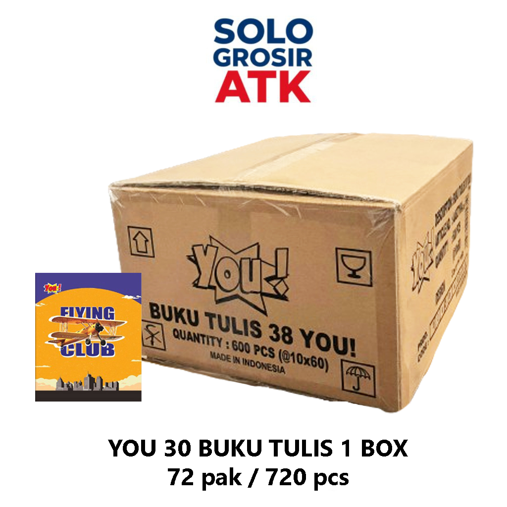 

YOU Buku Tulis 30 Lembar Grosir 1 Box isi 72 pack/ 720 pcs
