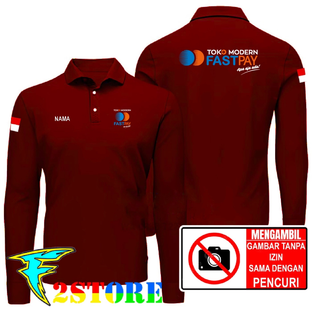 Baju Kaos Kerah Model Tshirts Kerah TOKO MODERN FASTPAY - APA AJA ADA FREE NAMA DADA SABLON DTF F2AS
