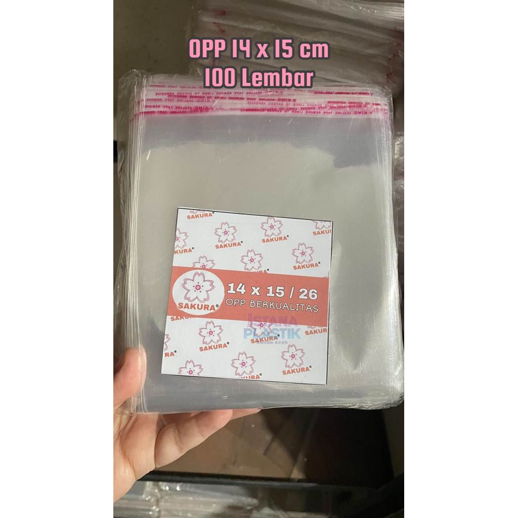 

Plastik OPP 14 x 15 cm /100 Lembar