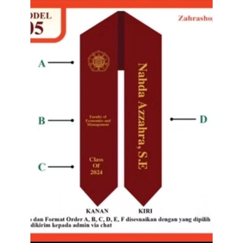 SLEMPANG LEHER/SLEMPANG KALUNG WISUDA PREMIUM