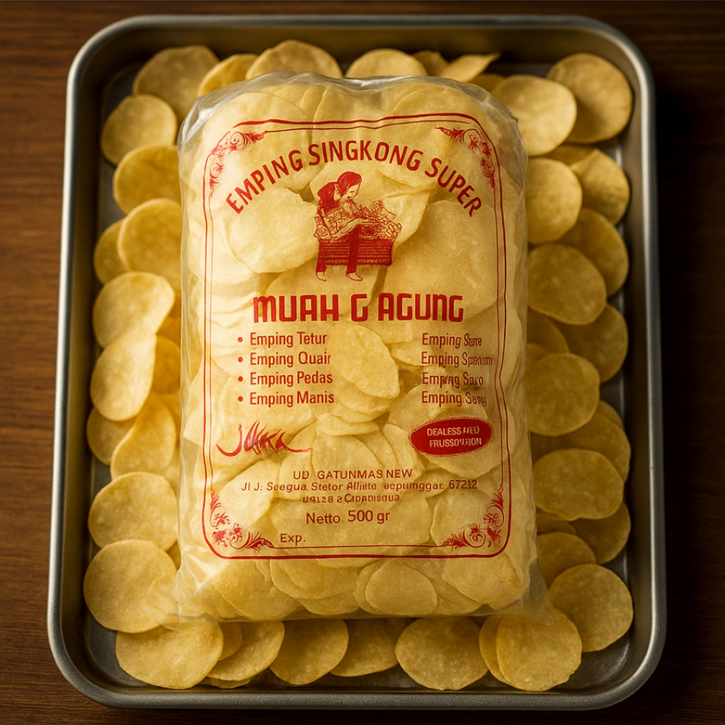 

Emping Singkong Mentah Tanpa Pengawet Gurih Renyah 500gr