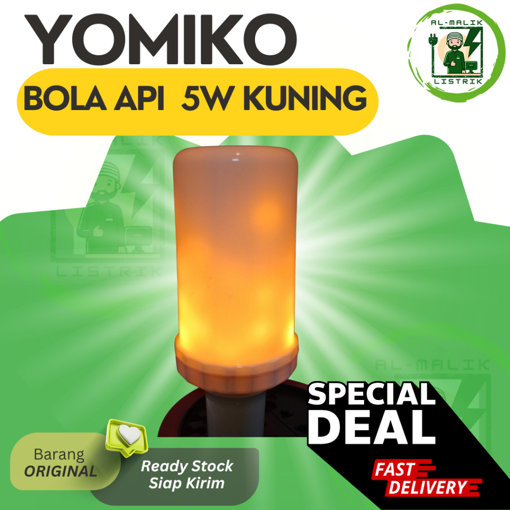 Lampu Efek Api LED Flame Yellow Lampu Api Kuning Pijar Obor 5W 5Watt E27 Lampu Hias Aesthetic Dekora