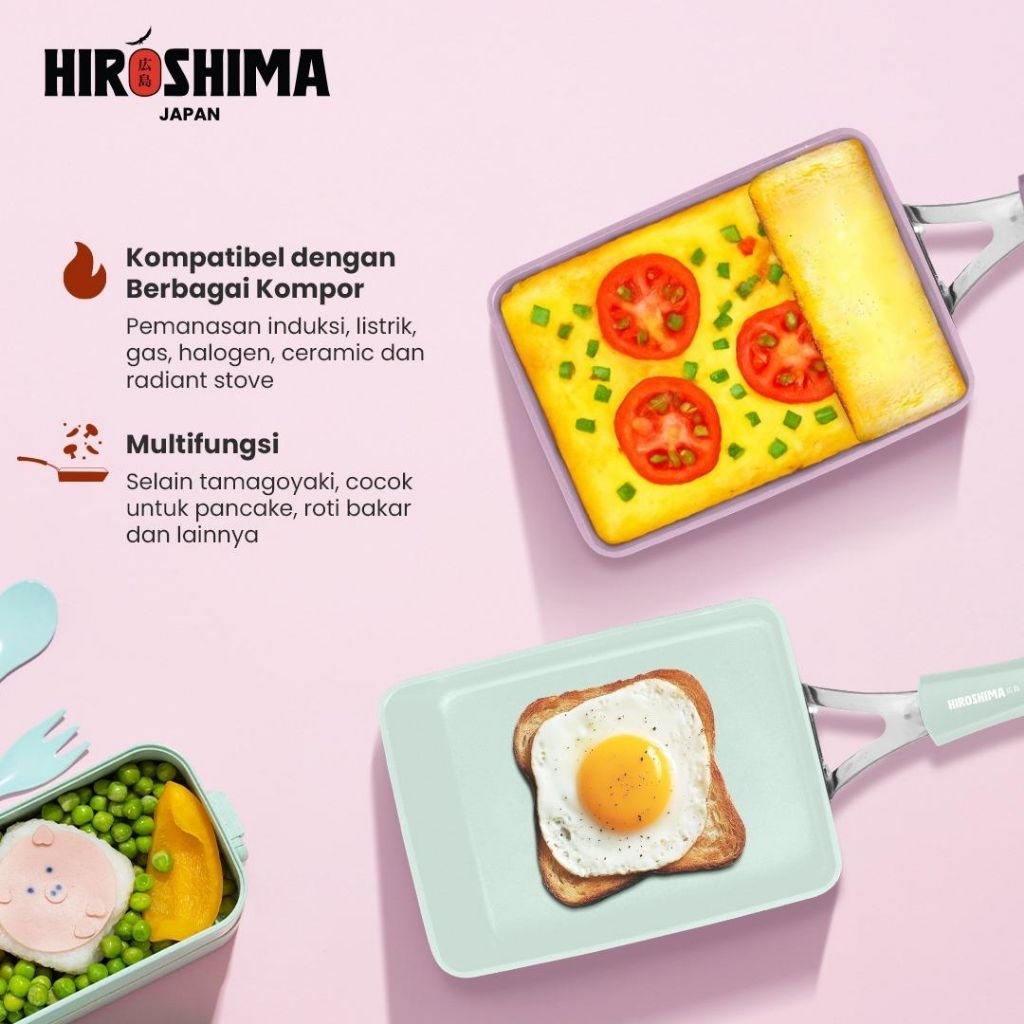 Tamagoyaki Pan Wajan Omelet Anti Lengket HIROSHIMA By BOLDe