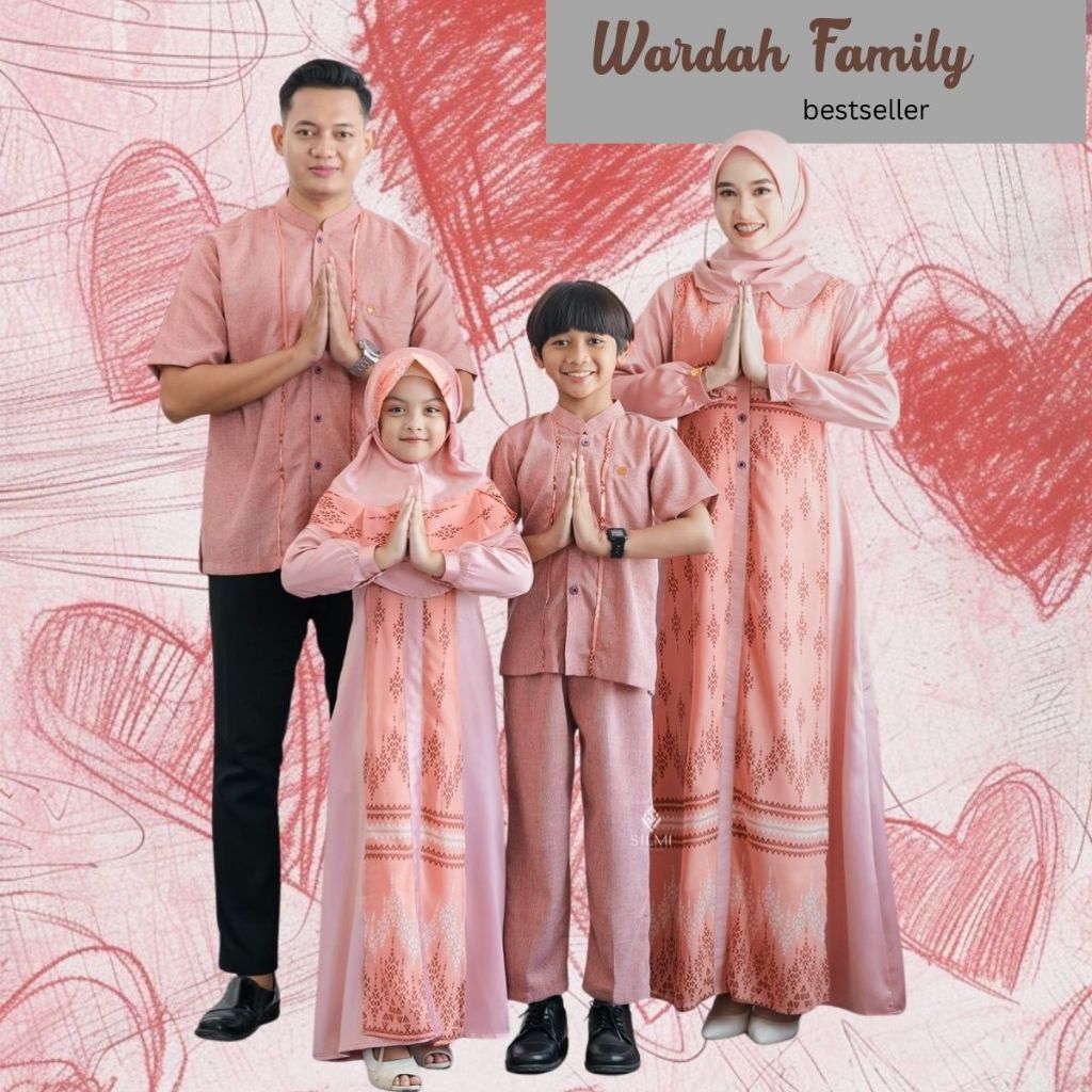 Silmi Gamis Seragam Keluarga Lebaran Terbaru Couple Pasangan Sarimbit Muslim Motif Silmi Wardah