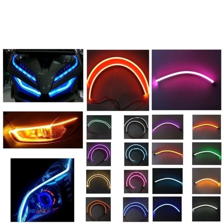 LED ALIS NEW 30CM 1 PCS LAMPU ALIS NEW LED DRL 15/30/60/100CM FLEXIBEL VARIASI MOTOR MOBIL 1 PC LAMP