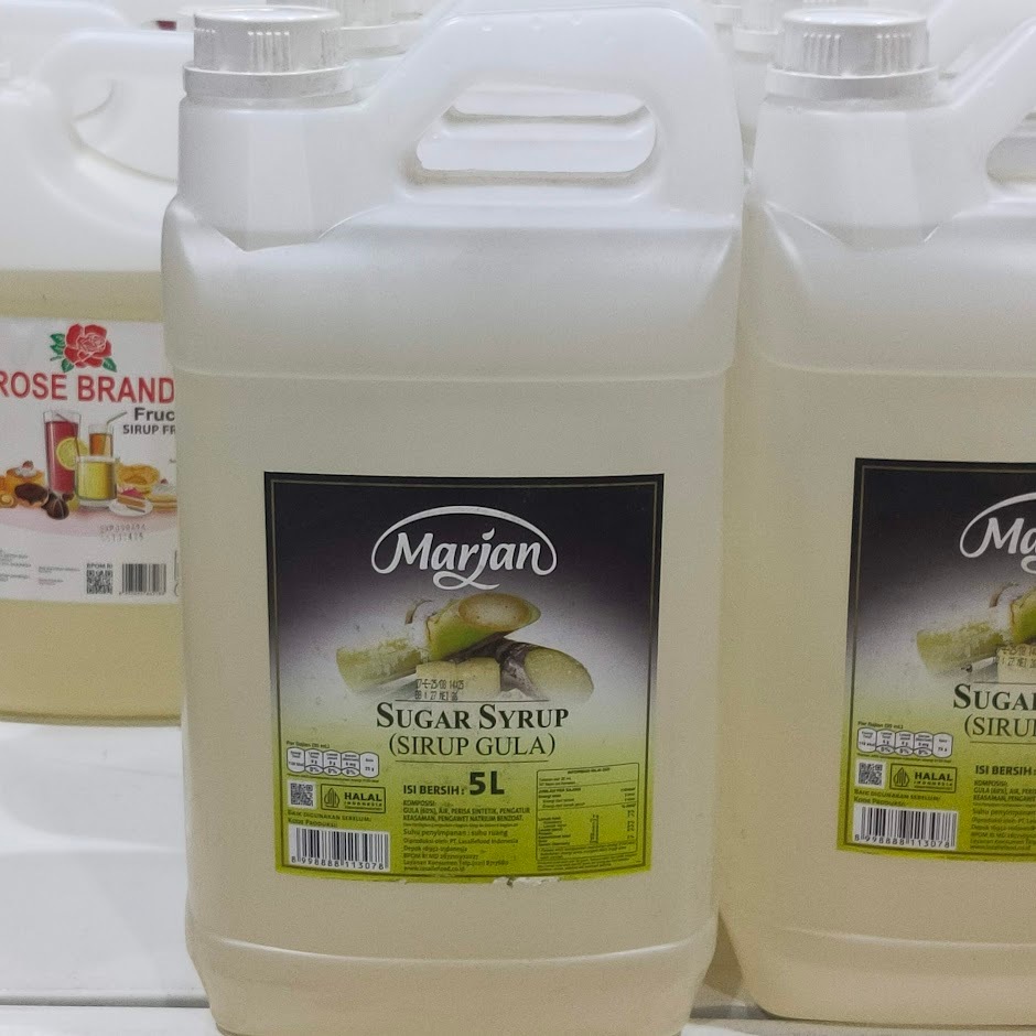 

Marjan Sugar Syrup 5L Kemasan Jirigen Sirup Gula Cair 5000ML Bahan Minuman