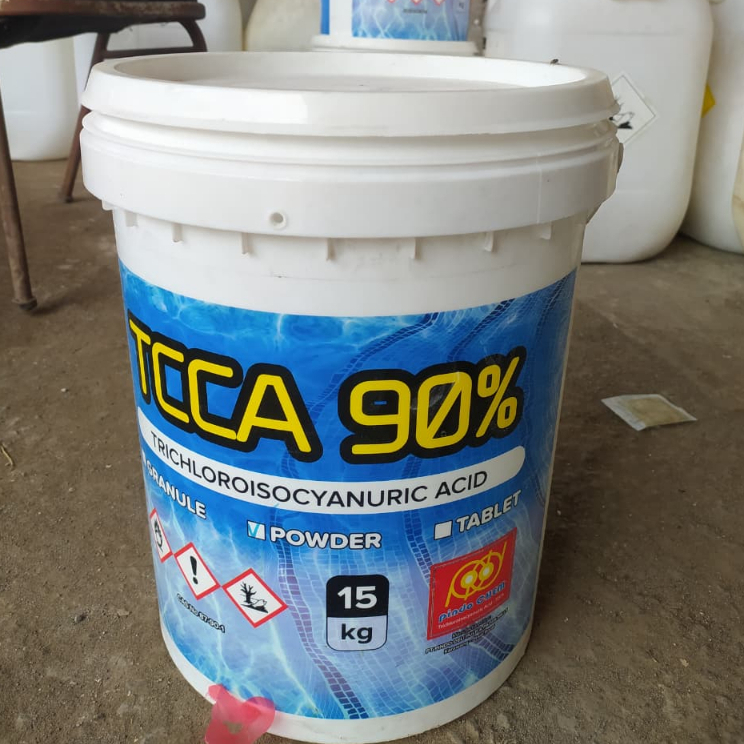 Ember bekas kaporit dan tutup 15 kg - Wadah bekas bersih - Tong bekas kaporit