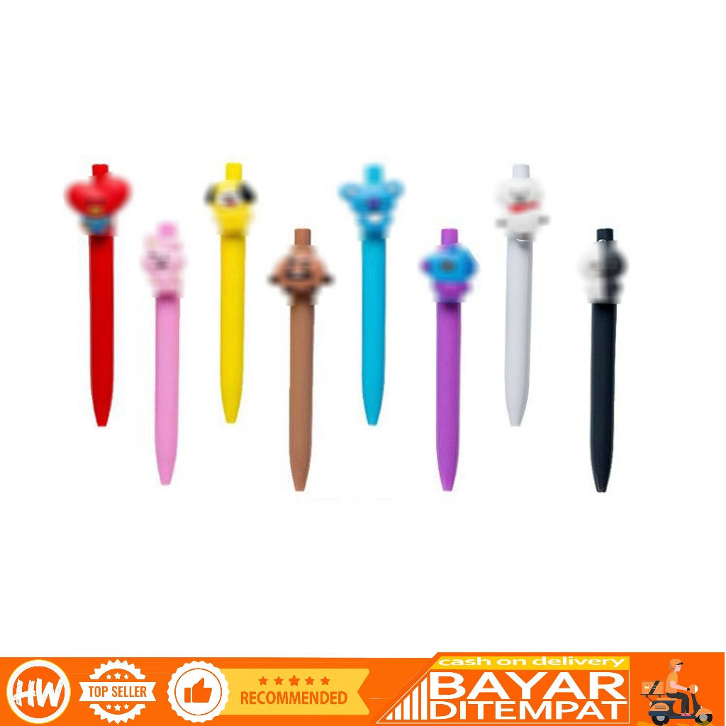 

HaiWai Pena Bangtan Mekanik Boys / Pulpen Kartun 10 Warna Pen Warna Warni Bolpoin Karakter Lucu U144