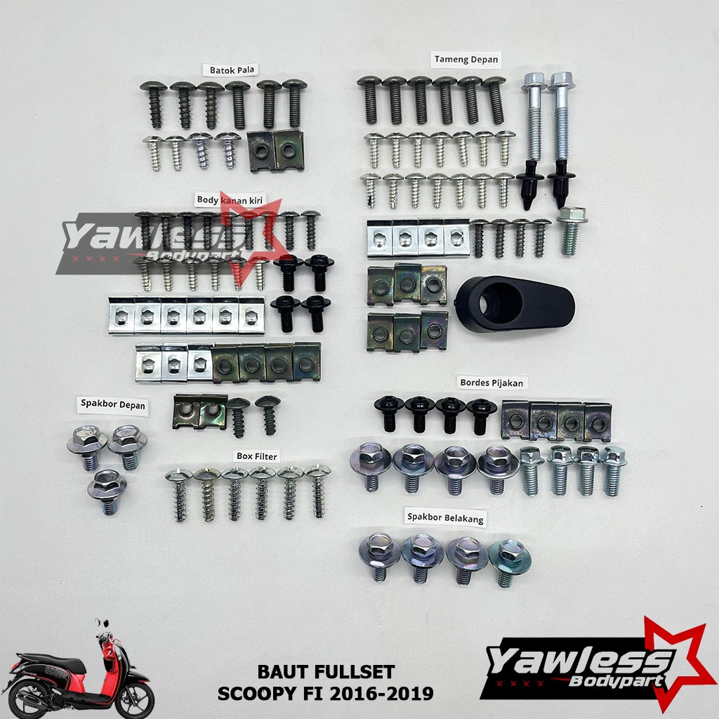 Baut Scoopy Fi Full Set / Baut Honda Scoopy Fi New Full Set Full Body