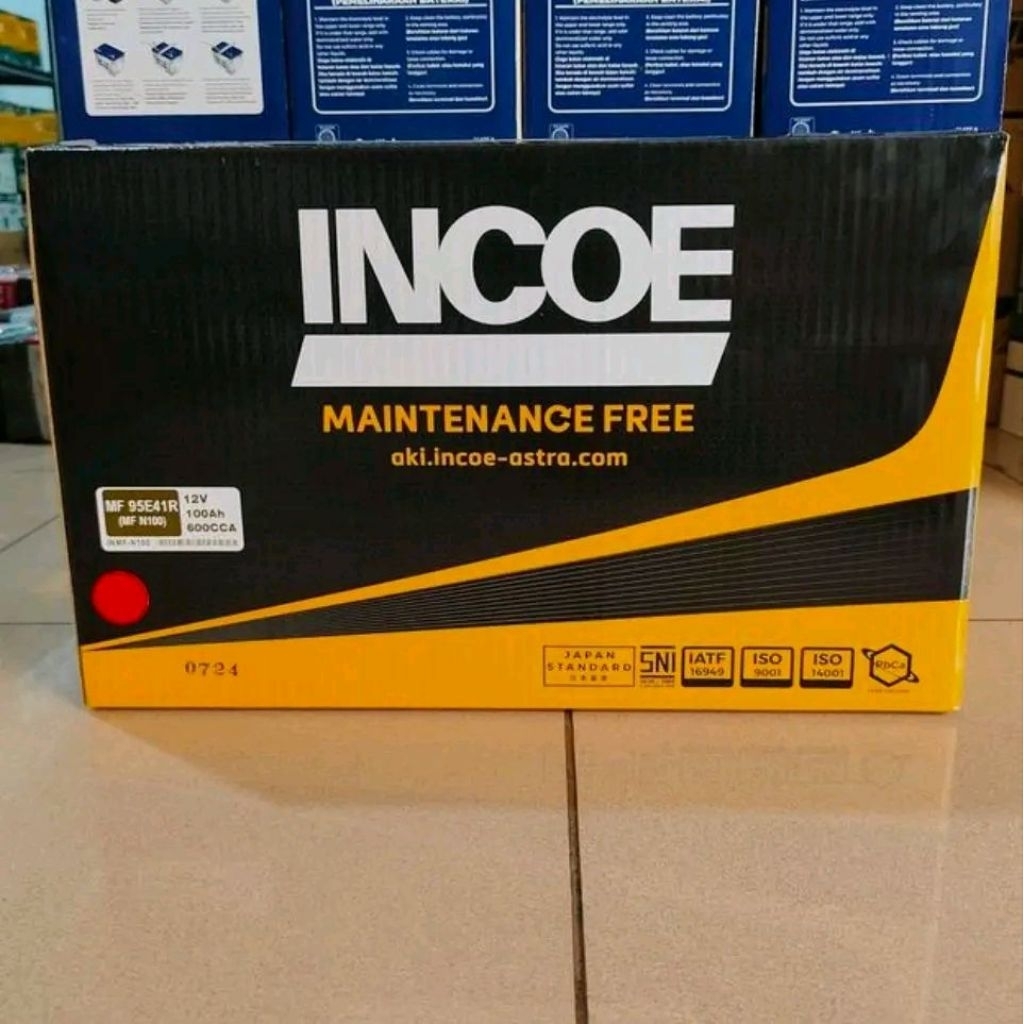 Aki Mobil N100 12v 100Ah Aki kering Incoe MF