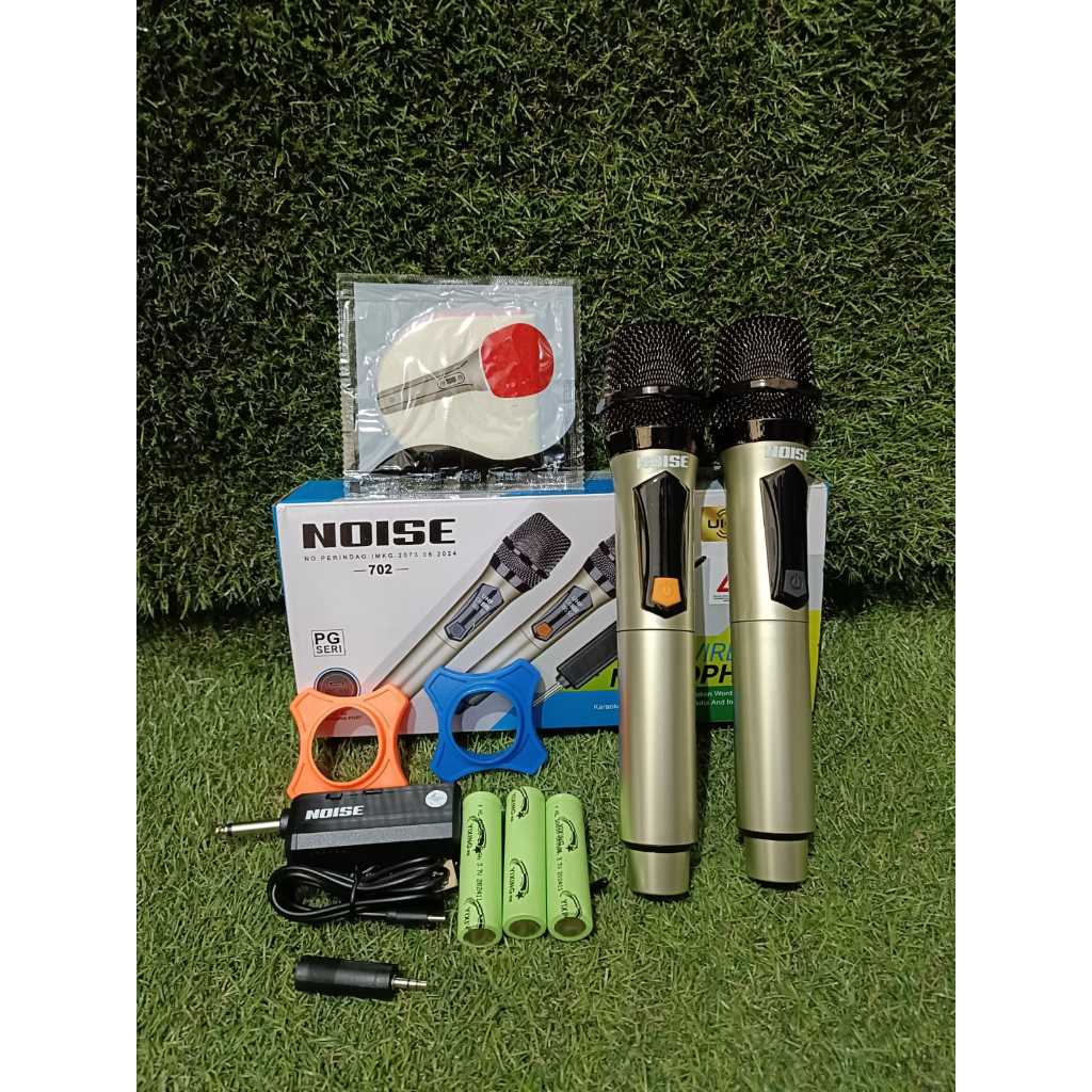 Microphone Double Wireless NOISE PG 702 UHF Isi 2 Rechargeable 2 MIC