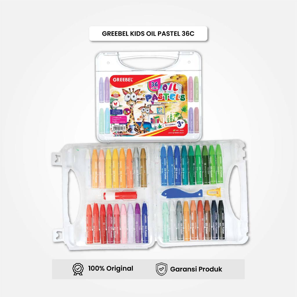 

GREEBEL Crayon Krayon 36 Warna / Crayon KIDS Oil Pastel 36 Warna / Crayon Greebel / Krayon Lomba