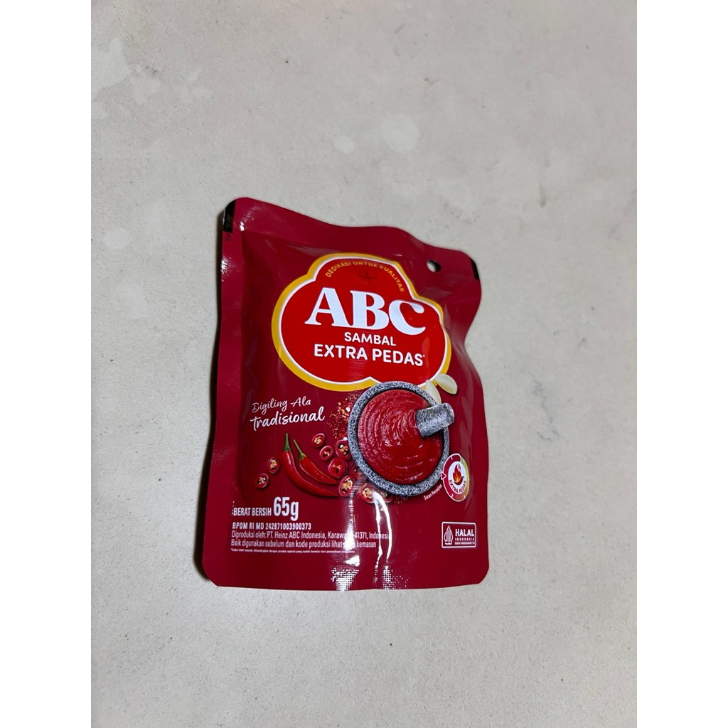 

Sambal ABC Extra dan Asli Kemasan isi 65gr