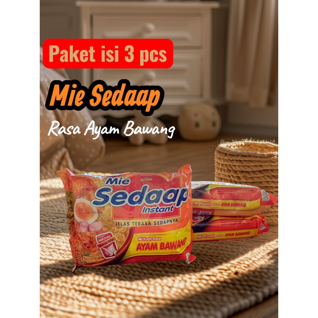 

Mi Sedap Ayam Bawang 70gram (minimal pembelian 3 pcs) // mi sedap kuah rasa ayam bawang // mi sedaap ayam bawang