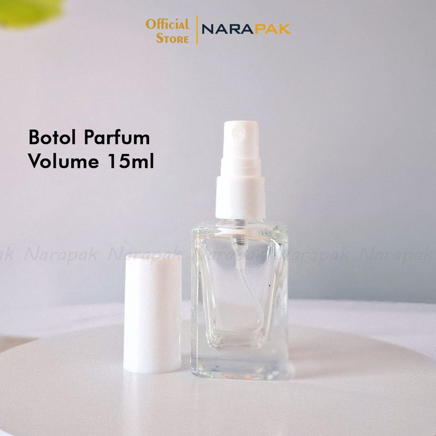Botol Kaca 15ml Kotak Botol Parfum Spray PUTIH Botol Minyak Wangi Travel Size Mini 9L