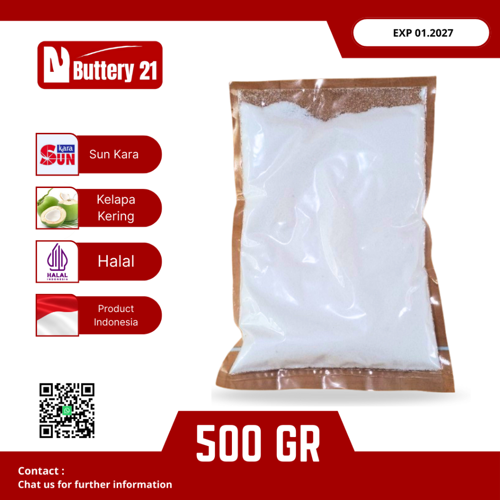 

KARA KELAPA PARUT KERING/KELAPA KERING/DESSICATED COCONUT 500 GR, 100 GR/BUBUK KELAPA PARUT KERING