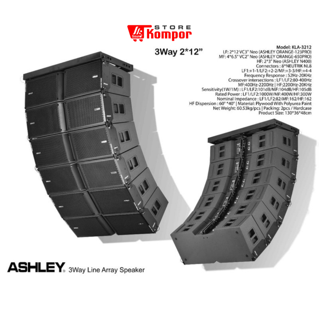 LINE ARRAY ASHLEY KLA 3212 ORIGINAL / 3 WAY LINE ARRAY ASHLEY KLA3212 / ASHLEY KLA-3212