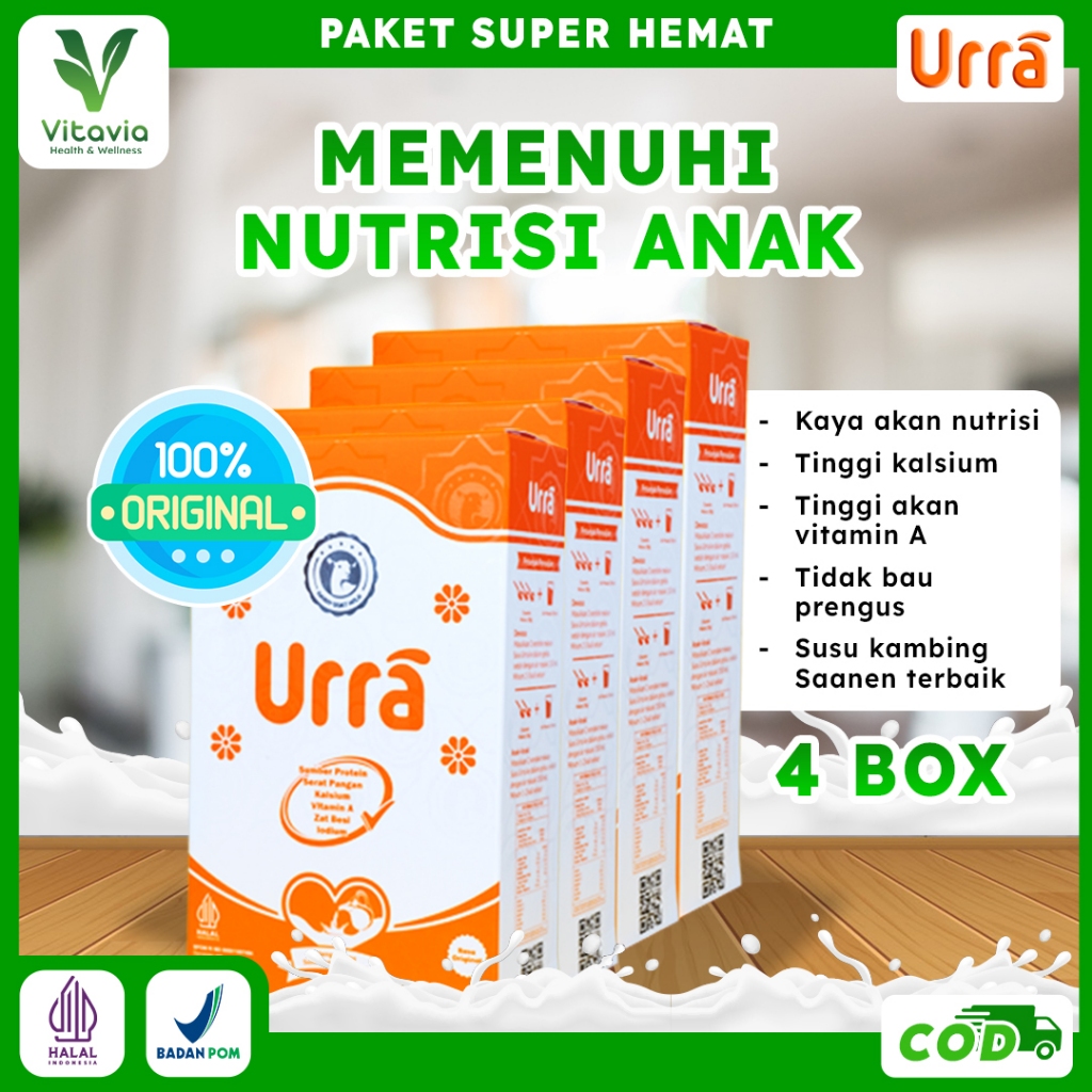 

Susu Kambing Urra 200gr Paket 4 Box | Susu Kambing Saanen Penuhi Nutrisi Pertumbuhan Anak