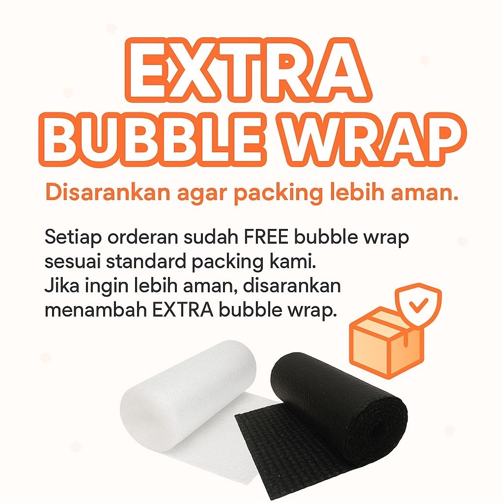 

Extra bubble wrap untuk packing lebih aman