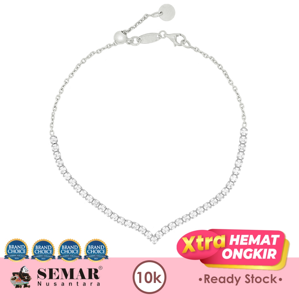 Gelang Serut Emas Mini Aurel White Gold 10K Semar Nusantara