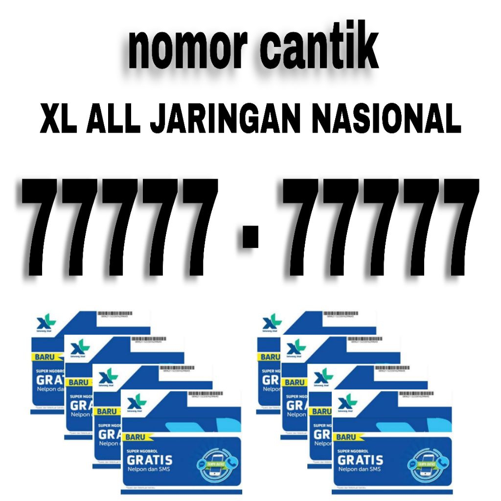 Nomor Cantik XL 4g 5g Bonus kuota 3Gb kartu Prabayar nasional