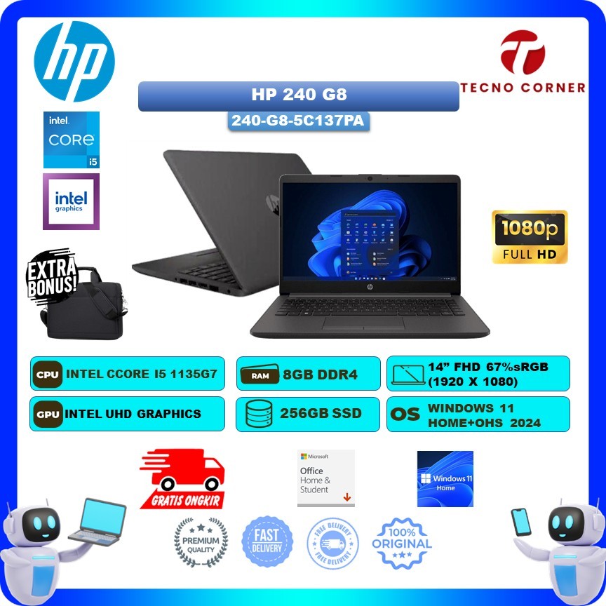 Hp 240 G8 Intel Core I5 1135G7 16GB/512GB Windows 11 14.0FHD