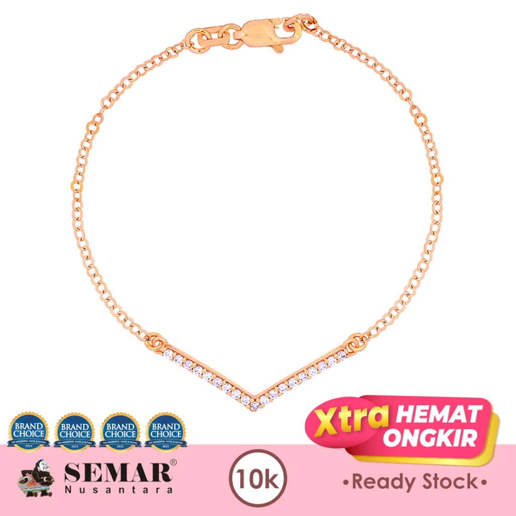 Semar Nusantara Gelang Emas Veeline Bracelet Gold 10K Putih