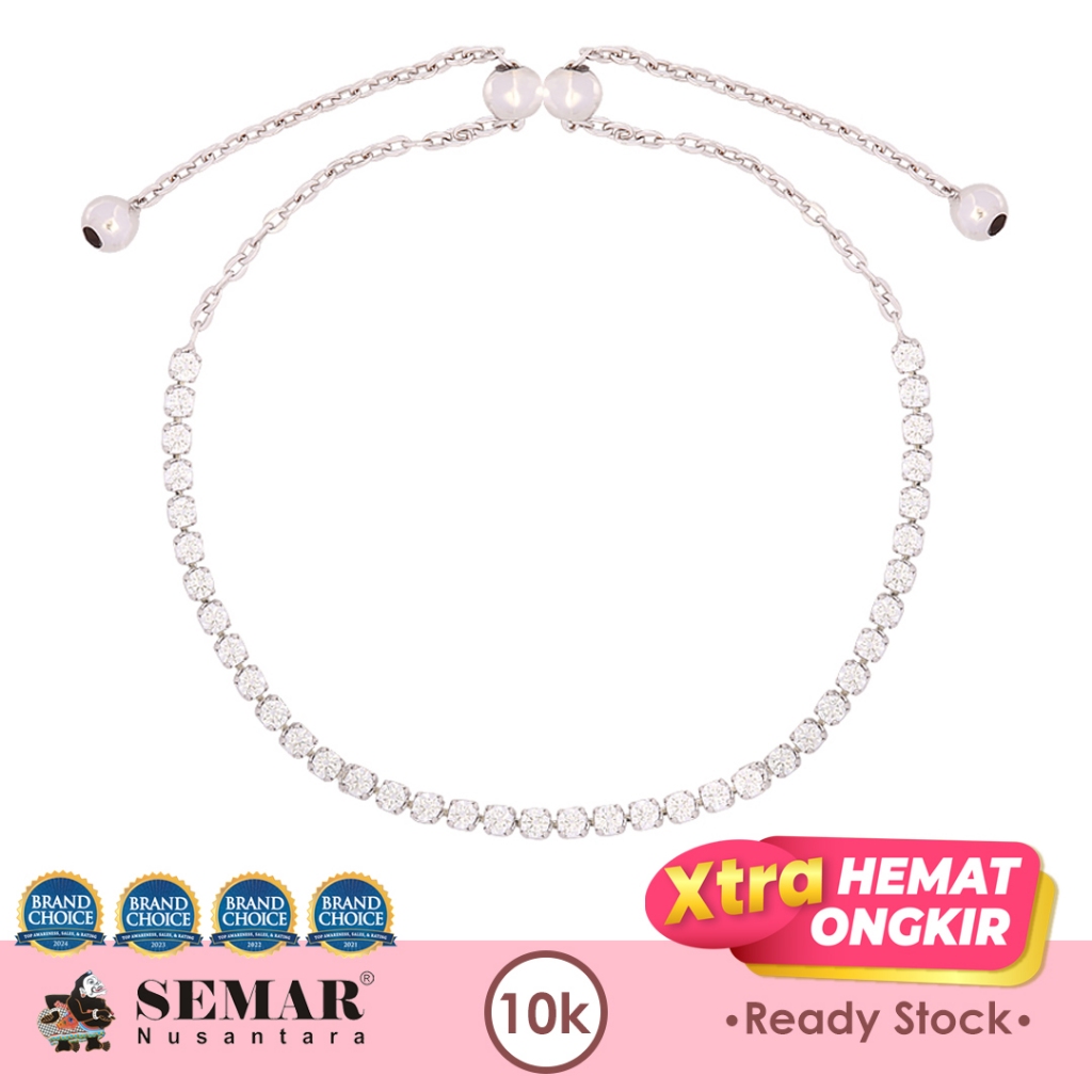 Gelang Emas List White Gold 10K Semar Nusantara
