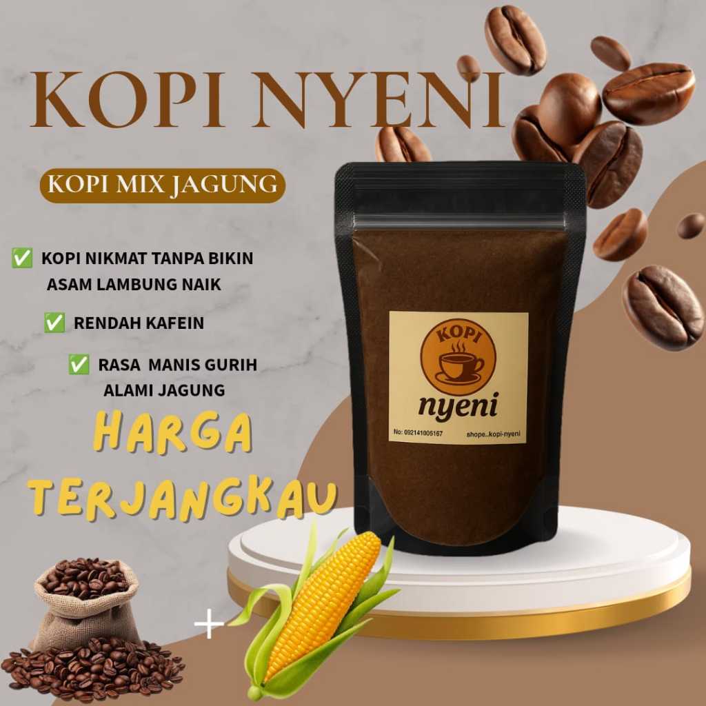 

Kopi Mix Jagung Sachet – Rendah Kafein, Aman untuk Lambung, Rasa Manis Gurih Jagung