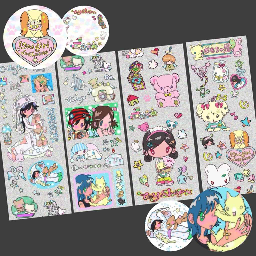 

[sunonebird] Y2K Sleep Queen & Toy Shop Transparent Glitter Sticker Roll || Japanese Korean Style Deco Stiker Journaling Scrapbook Washi Tape Transparan Cute Girl Jepang Buzzz Object