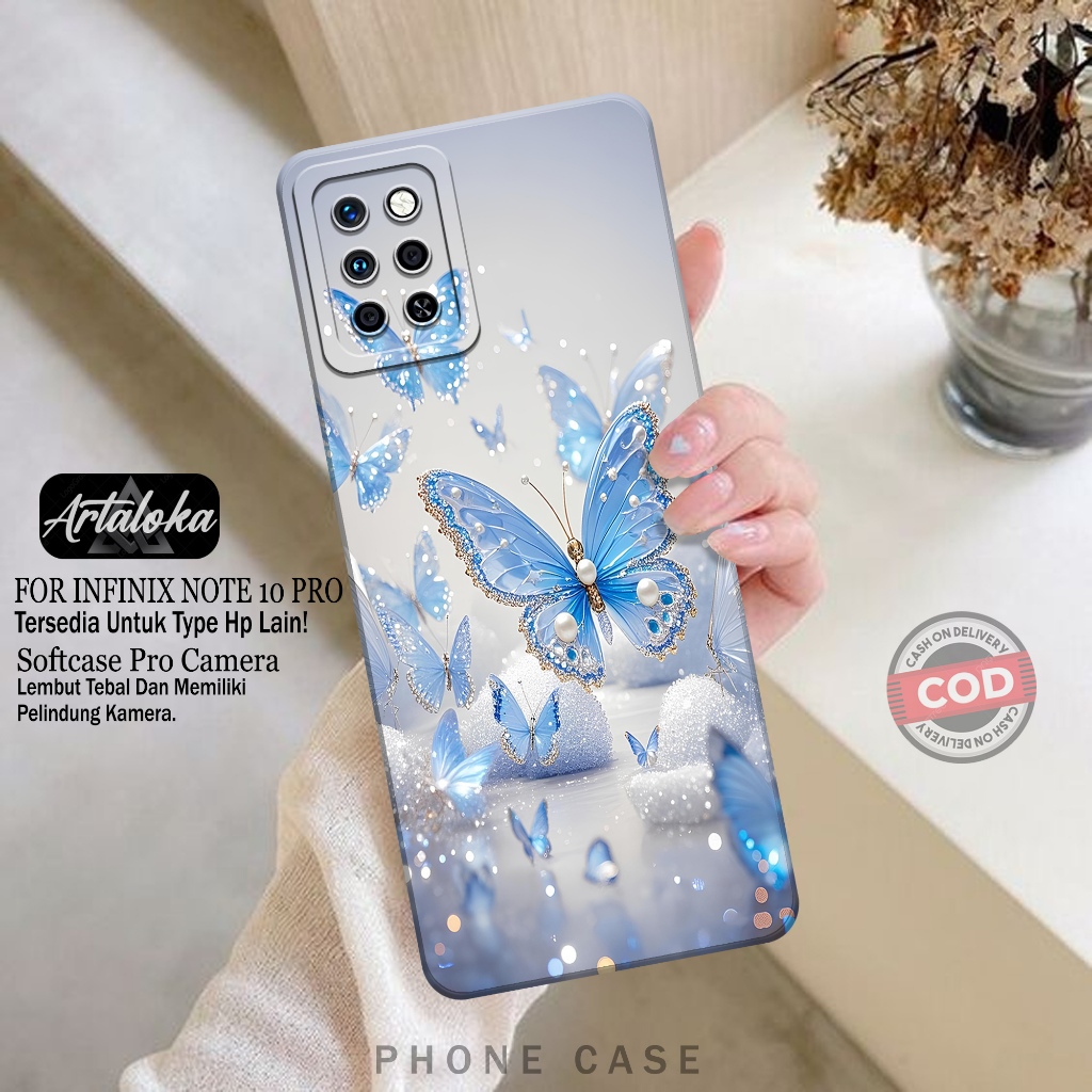 Softcase Hp Infinix Note 10 Pro Fashion Case Kupu-Kupu Case Infinix Note 10 Pro Silikon TPU Pro Came