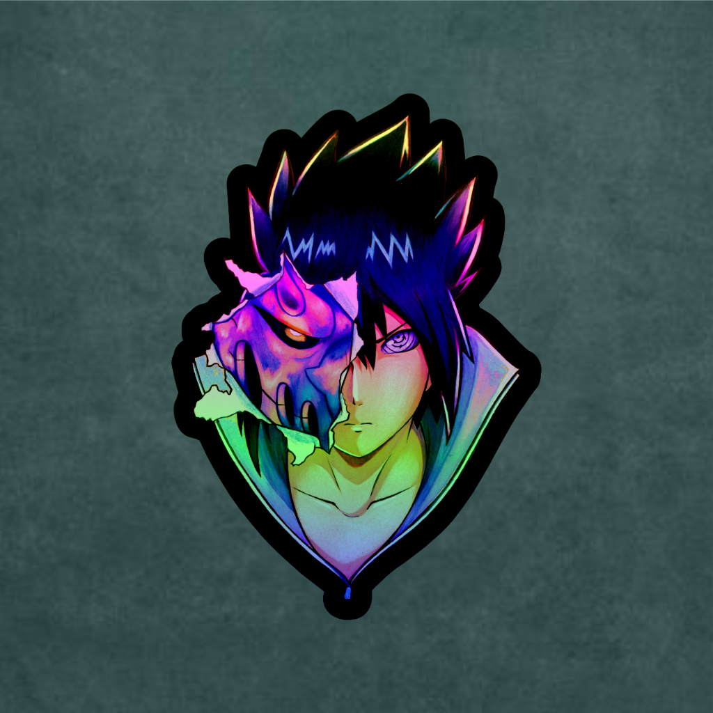 

Stiker Anime Hologram Uchiha Sasuke Hat Peeker Susanoo Case Hp dan Laptop 7 Cm